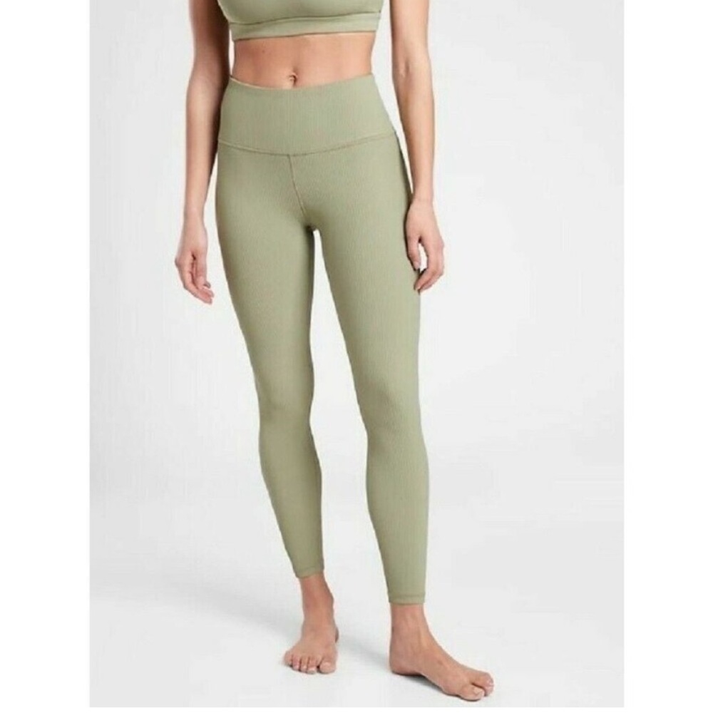 Athleta Sage Green Ribbed Leggings